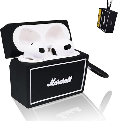 3D Airpods Custodia Decorativa per Box Apple Airpods 3, Custodia Silicone Divertente (Sound Box)