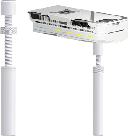 VLYX Soporte de Tarjeta Gráfica Ajustable 74-120mm de Aleación de Aluminio con Imán Anti Sag Bracket (Blanco)