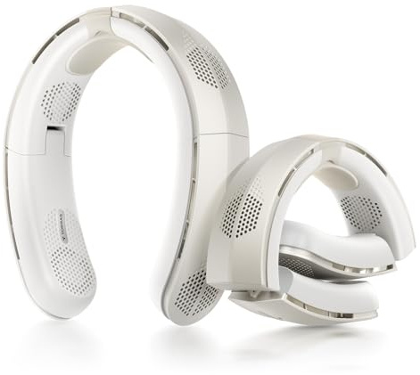 TORRAS Coolite, ventilatore portatile da collo, 8450 giri/min, turbo flusso d'aria, ventilatore da collo ricaricabile con batteria 14H, 3 velocità, raffreddamento a 360°, leggero e pieghevole