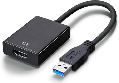GERUI Adaptador USB a HDMI, adaptador de vídeo USB 3.0/2.0, HD 1080P, cable gráfico, convertidor para PC, portátil, HDTV, compatible con Windows 10/8/7 (HDMI)