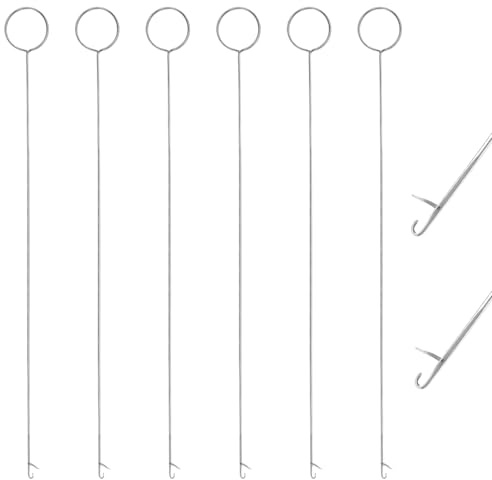 6 Pcs Wendenadel Nähen Lang Loop Turner Ködernadel Metall Schlaufenwender Nähwerkzeug Kordelzugeinfädler Knüpfhaken Häkelwerkzeug Mit Latch Nähwerkzeuge Einfädler für Gürtel Stoffschlauchbänder