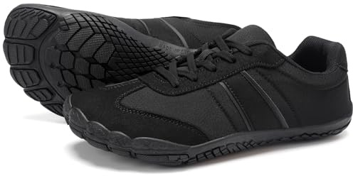 Grand Attack Barefoot Shoes Women,Wide Toe Box Minimalist Zero Drop Walking Shoes Lightweight Cross Training Trail Running Wrestling Weightlifting Fitness Barefoot Gym Sneakers Blackk Size 9