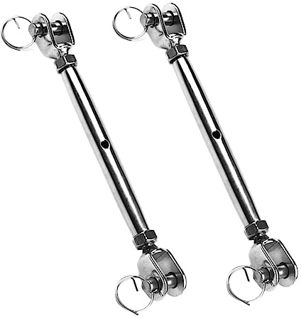 OSOLADY 2pcs Stainless Steel Turnbuckle for Wire Rope Tensioners Heavy Duty Cable Tightener