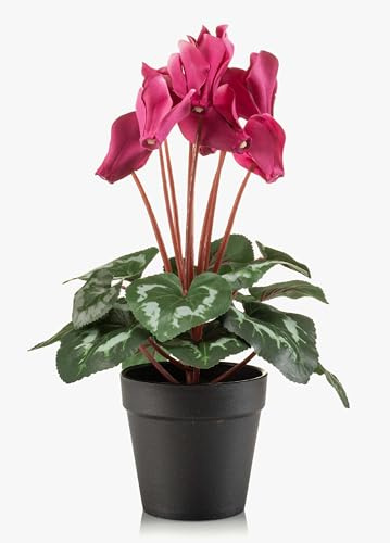 artplants.de Kunstblumen Alpenveilchen VERIANA im Dekotopf, pink, 30cm | Künstliche Zyclamen