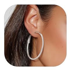 GoldChic Ohrringe Creolen Edelstahl Damen 20-100mm Hoop Silber/Gold/Schwarz | Damen Creolen Edelstahl Ohrschmuck wasserfest,Einfach zu tragen, leicht, kann den ganzen Tag getragen werden