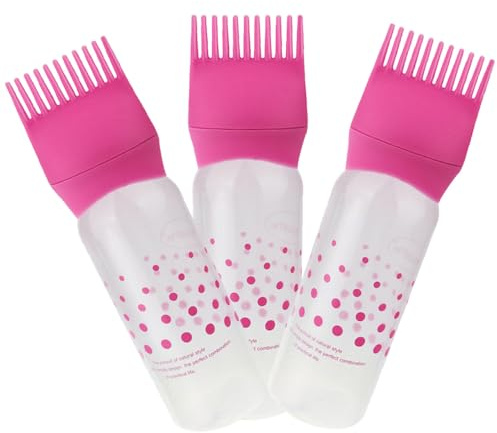 COLLBATH 3 pièces Bouteilles Applicatrices Peigne Racine pour Coloration et Soins Cheveux Secs Abîmés Bouteille Facile à Presser pour Teinture Huile et Shampooing Usage Professionnel et