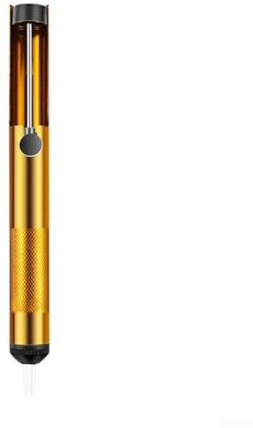 Minhe Stylo d'aspiration sous vide à souder, pompe à dessouder pour réparation électronique, ventouse en alliage d'aluminium avec tige poussoir en acier inoxydable et ressort solide, doré, 187 x 19 mm