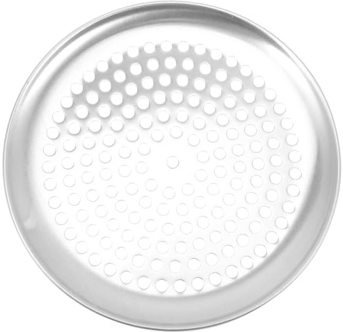 Amosfun Molde para Pizza Perforado de Acero Inoxidable Agujeros Grandes de 23 CM para Horno Doméstico y Hornear Pizzas Crujientes