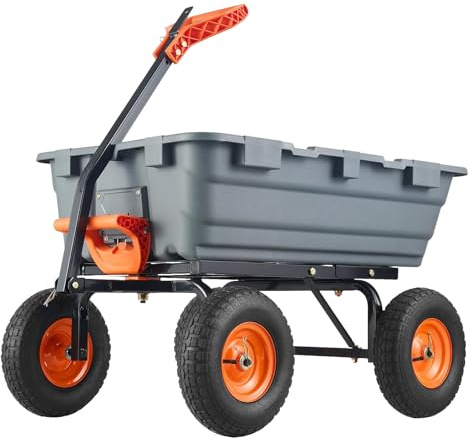 GarveeMore Gartenwagen mit Kippfunktion, Transportwagen für 408 kg