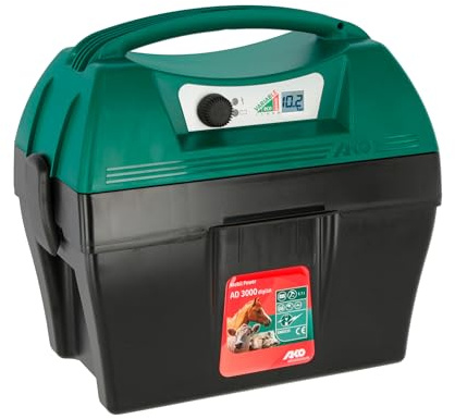 AKO fencing AKO Mobil Power AD 3000 digital, Weidezaungerät Premium, 12 V Akkugerät, Input 5.70 J, max. Spannung 10.800 V, für Zäune bis 30 km, 5 Jahre Garantie, Made in Germany
