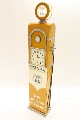 point home Design-Schrank Zapfsäule mit Uhr + Licht, Retro, gelb, 187cm