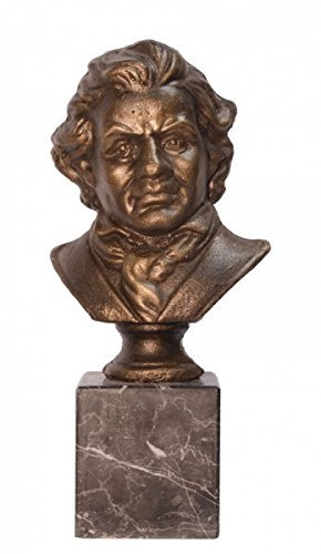 Ludwig von Beethoven Figur Skulptur Gusseisen auf Marmorsockel Komponist Antik