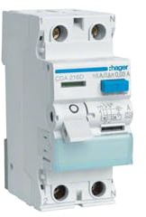 FI-Schutzschalter 2pol. 16A/30mA,6kA CDA216D 3250611610021 Hager