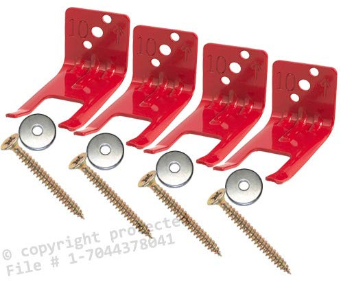 Amerex 16591 - 4 (4 Wall Hooks) Fire Extinguisher Wall, Hook, Mount, Bracket, Hanger for 5 to 10 lb. or Extinguishers with Valve Body Slots, Free Screw and Washer Included