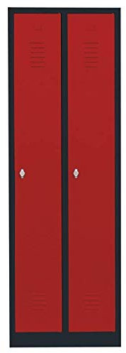 Lüllmann Spind komplett montiert Stahl-Kleiderspind Garderobenschrank 2 türig 300mm 510124AR