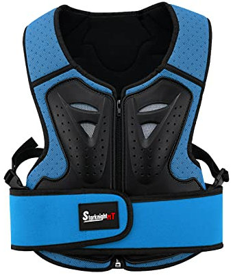StarknightMT Protezione toracica da moto per bambini, per motocross, ciclismo, skateboard, sci, pattinaggio, fuoristrada, colore blu