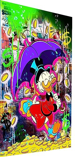 Magic Canvas Art Pop Art Donald Duck Leinwandbild 1- teilig Hochwertiger Kunstdruck Wandbilder – B8420, Größe: 120 x 80 cm