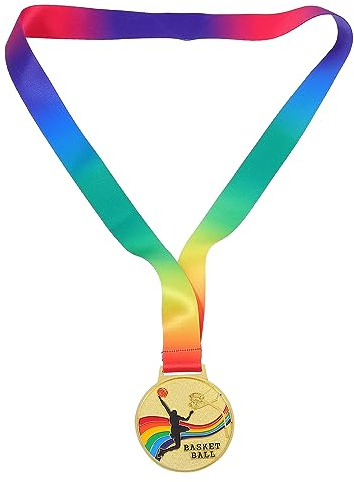 Operitacx Basketball Medaille Aus Zinklegierung 2 Stück Sportmedaillen Mit Regenbogenband Für Kinder Turnier Wettbewerb Und Preisverleihung