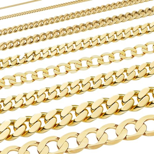 hoplo holzenplotz Edle massive Goldkette Panzerkette 333-8 Karat Gold Juwelier Qualität, Länge:45 cm, Kette_Breite:1.6 mm