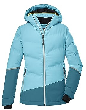 Killtec Flicka skidjacka/quiltad jacka med huva och snöfall KSW 178 GRLS SKI QLTD JCKT, ljusturkos, 152, 39900-000