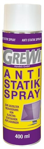 Grewi Spray antiestático, 400 ml, protección eficaz contra la carga electrostática y la adherencia del polvo