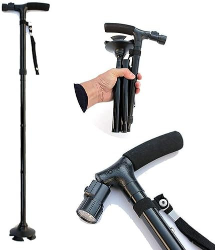 sedia Stampelle Anziani Che Camminano Pieghevoli Treppiede Canne Mual Retrattile Triangolo Sgabello Stampelle Present
