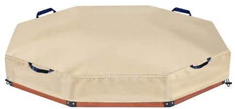 DUSTYPROTE Achteckige Sandkasten-Abdeckung, 420D, robuster Kinder-Sandkasten-Schutz, Outdoor, Garten, Outdoor, achteckig, Sandkasten-Abdeckung (Khaki)