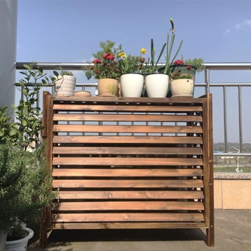 Außenbereich Wärmeableitung schmücken Klimaanlage Abdeckung,Garten hölzern Klimaanlagenzaun,Blumentopf-Ausstellungsstand,versteckt Poolausrüstung,Sichtschutz Zäune Jalousien Design,für Terrasse,Rasen.