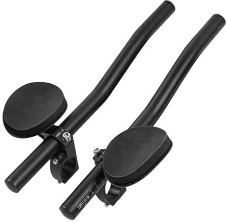 Clip Aero, Aluminum Alloy Black Aero Bar, Clip Armrest Bar, Racing TT Handlebar, Relaxation Handle for Mountain Road - 34cm