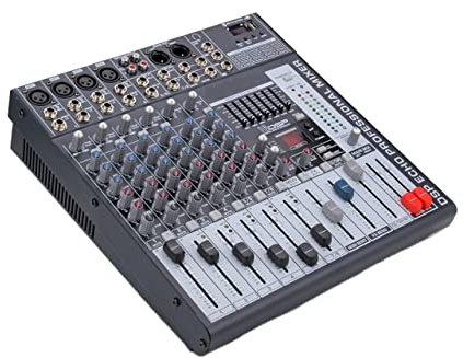 Mélangeur audio, Carte son contrôleur dj table de mixage 8 canaux avec effet 24 DSP USB XLR Jack entrée auxiliaire Processeur de mixage numérique DJ