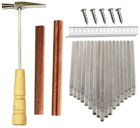 melairo 17Keys Kalimba DIY Kit Thum Piano Ersatzteile mit Keys Bridge Tuning Hammer Kit Kalimba ZubehöR