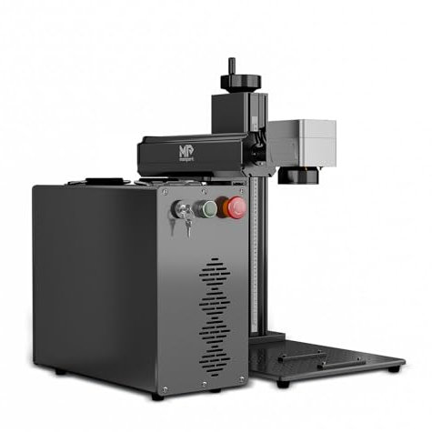 Monport 30W GPRO Faserlaser Graviermaschine, LightBurn kompatible 10000mm/s schnelle Präzision Lasergravur, MOPA Farbmarkierungsmaschine mit Drei-rote-Punktzeiger BSL enthalten für Metall Leder Holz