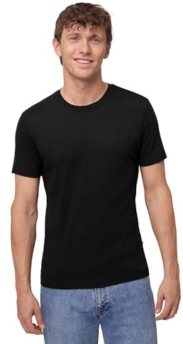 DANISH ENDURANCE Camisetas Manga Corta 100% Lana Merino, Suave y Transpirable, Pack de 1 o 2, Negro, S
