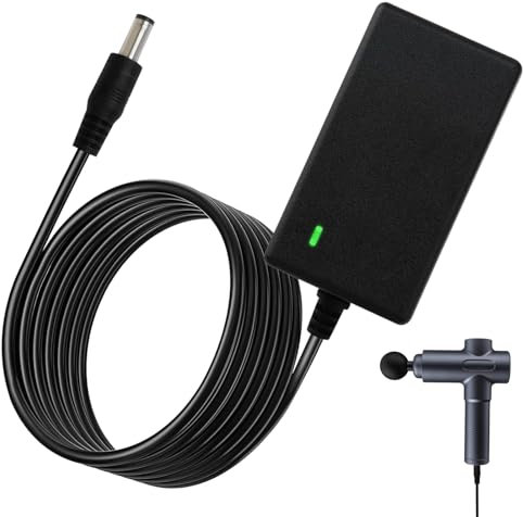 25.2V 1A Massage Gun Charger Adapter, Power Adapter Replacement Universal Uk Plug Dc Power Adapter Replacement Vibrator Replacement Charger Cable Charging Supply with LED Indicator