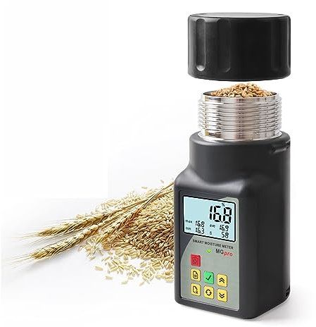 Misuratore di umidità, Misuratore Umidità Muri, Misuratore di umidità del grano intelligente Impostazione'allarme di dati memorizzabili Tester di umidità ad alta precisione for 25 tipi di semi di chic
