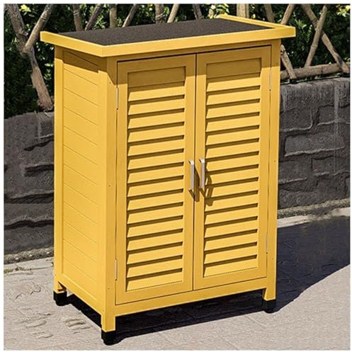 Outdoor Potting Bench Table with Storage Cabinet Wood Workstation for Garden Work Waterproof Tool Shed for Backyard/Patio/Lawn