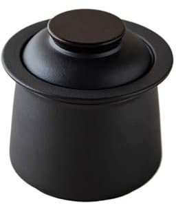 Aschenbecher Keramik-Aschenbecher for den Außenbereich, tragbar, for Reisen, mit Deckel, dekorativer Aschenbecher for Zuhause, Büro, Innen- und Außenbereich, Terrasse (schwarz) Desktop-Aschenbecher