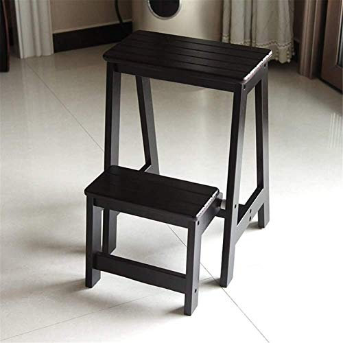 Sgabello Portatile Scaletta Portatile in Legno massello per Uso Domestico Scaletta da Cucina Pieghevole Scaletta a 2 gradini Sgabello per casa Scaffale per Cucina da Ufficio Uso Domestico