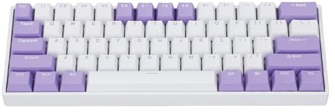 XUMIUZIY 60% Clavier mécanique de Jeu, Clavier Filaire 2,4G/Bluetooth/USB C avec Interrupteur Rouge, 61 Touches Anti Ghosting & Hot Swappable, Clavier Dynamique RVB rétroéclairé pour PC