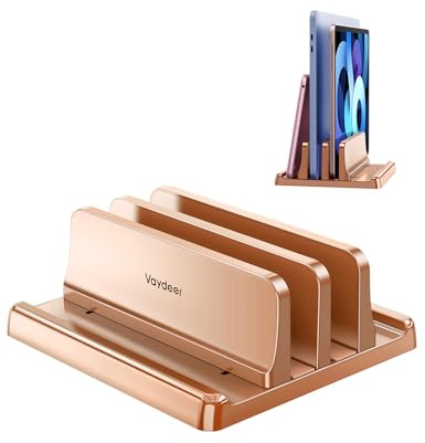 VAYDEER Soporte Vertical para Laptop Ahorrador de Espacio 4en1 Soporte Vertical para Ordenador Portátil para Posicionar Verticalmente Compatible con MacBook Air, MacBook Pro, iPad, Tablets Portátil