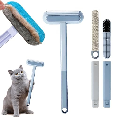 3-in-1-Tierhaarentferner, 2025 Neuest Werkzeug Zur Tierhaarentfernung, Réutilisables Kleiderbürste, Tierhaare Teppich Bürst, Tierhaarentferner Bürste Für Hunde, Katzen & Pferde (Blau)