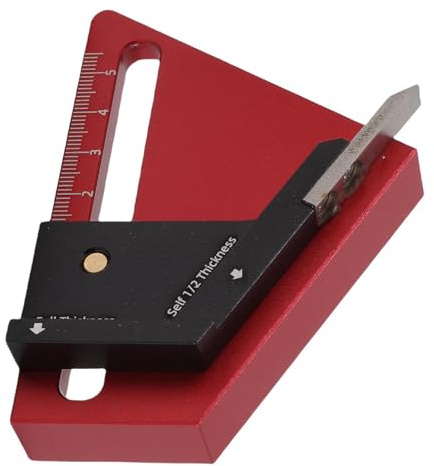 Kikumi Woodworking Scriber Center Line Marking Tool Aluminum Alloy Height Setting Block for Table Saw Drill Press Bandsaw 0-58mm