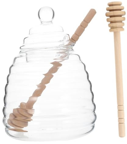 KOCKSHION 1 set Barattolo Vetro con e Cucchiaio Contenitore per per Decorare e Conservare Odori da Barattolo Cucchiai Mescolatori Riutilizzabile