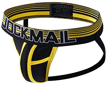 JOCKMAIL Suspensorio Hombre Tanga Sexy (FR/ES, Letras, M, Regular, Regular, 224 Amarillo)