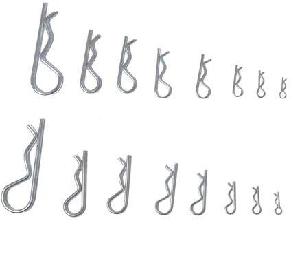 TOBBOMEY 1 caja Pasador de Bloqueo R de Acero Clavija Cotter Resistente para Maquinaria y Automoción Portátil Multiusos