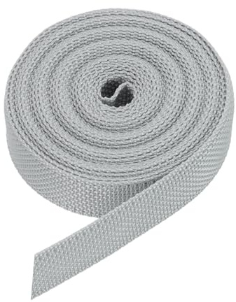 QUARKZMAN Correa para Persianas Enrollables Puertas Ventanas 6m x 23mm Gris | Cuerda de Reemplazo Fabricado en Polipropileno, Kits de Enrollador Atornillable de Correa Empotrado
