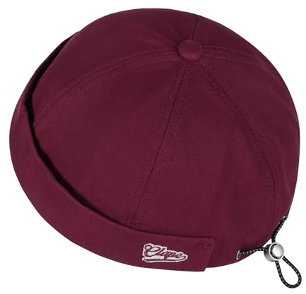 CLAPE Casquette sans Visière Bonnet Docker Casquette Marin Homme Femme Réglable Coton Chapeau pour Loisirs Plein Air Red FMA2515