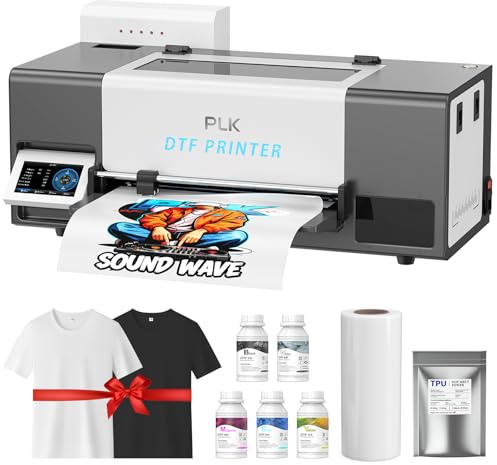 PLK Upgrade A3 Plus DTF-Drucker, XP600 Drucker, doppelte Geschwindigkeit, automatische Reinigung und duales weißes Tintensystem, Alarm bei niedrigem Tintenstand und Überlaufwarnung, A3 DTF-Maschine