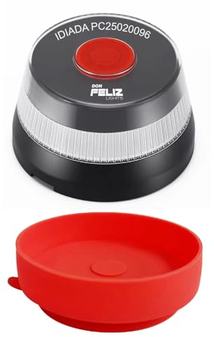 Don Feliz Baliza V16 de Emergencia con Ventosa de Silicona para Coches Eléctricos y Autobuses, luz de emergencia homologada y geolocalizada DGT 3.0 + base de silicona.