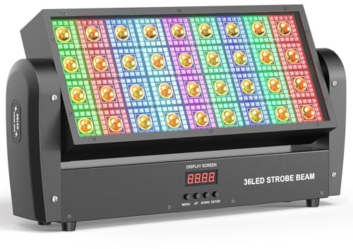 Osusuent 200W Barre LED Wallwasher,Lampe Par Scène LED 648 RGB + 36 Blanc Chaud,Lyre Lumiere Stroboscope D'éclairage de Scène DMX Contrôle pour DJ Fête Disco Mariages Soiree Halloween Noël,1 PCS
